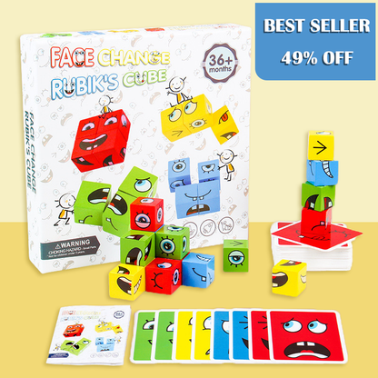 ✨ 5D-Puzzle „Educational Faces Changing Game” – Interaktive Familienaktivität mit wechselnden Gesichtsausdrücken für kreatives Lernen👨‍👩‍👧‍👦🔁