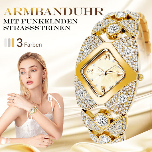 ⏳ Begrenzte Zeit 50% Rabatt! 💥Damen Retro Quarzuhr mit funkelnden Strasssteinen