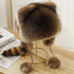 ❄️ Winter offers ❄️ Raccoon tail fur parent-child plush hat