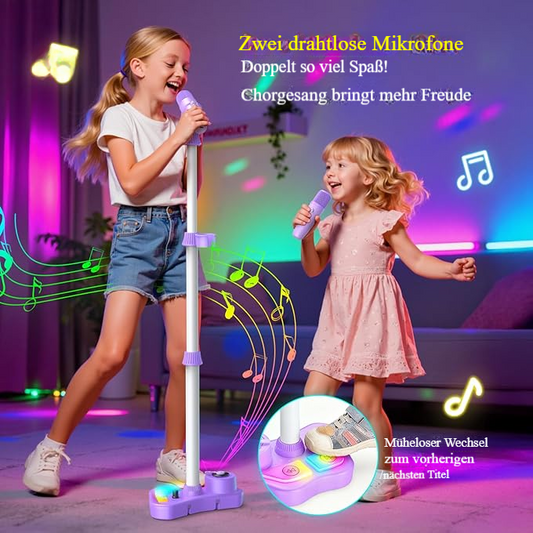 【💥Jahresendverkauf💥】Mikrofon-Spielzeug, Karaoke-Maschine mit Licht, Singmaschine, Musikspielzeug für Kinder, Geburtstagsgeschenk für Mädchen