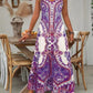 👗JETZT 60 % RABATT!💃Maxikleid für Damen mit Retro-Print und V-Ausschnit✨