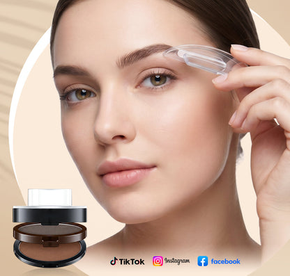 💥1+1 Gratis💞 50.000+ VERKAUFT✨Sofort verstellbarer Augenbrauenstempel mit zweifarbigem Augenbrauenpuder💄