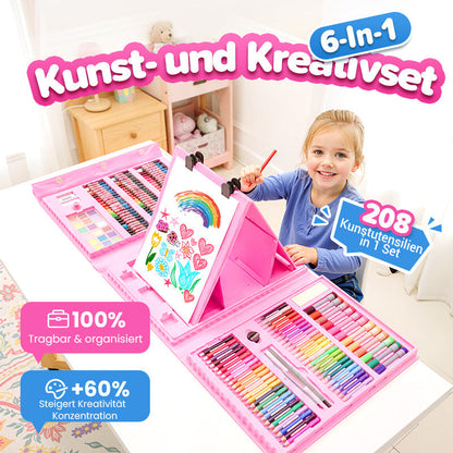 🎨 50% RABATT JETZT! ✨ Deluxe 6-in-1 Kreativ-Kunstset - Enthält Malwerkzeuge & 12 Farben für die Entwicklung kindlicher Fantasie 🧑‍🎨🌟
