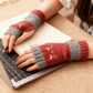 🔥LETZTER TAG – KAUF 1, ERHALTE 1 GRATIS🧤Damen-Strickhandschuhe ohne Finger mit süßem Katzenmuster🐱