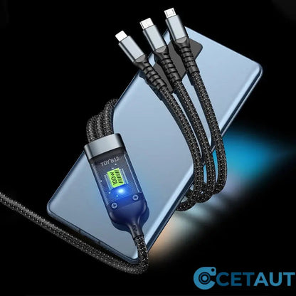 📱Transparentes, leuchtendes 3-in-1-Datenkabel mit superschneller Aufladung