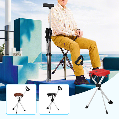 Faltbarer Gehstock mit Sitz