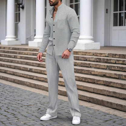 Herren 2-teiliges Waffle-Set – Bequemer Tragekomfort, Atmungsaktiv & Vielseitiger Style 🍂