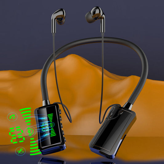 Nackenbluetooth -Ohrhörer mit digitalem Display
