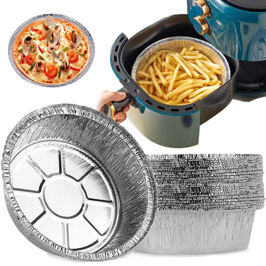 50-teiliges Set wiederverwendbarer Airfryer-Einlagen aus Aluminiumfolie