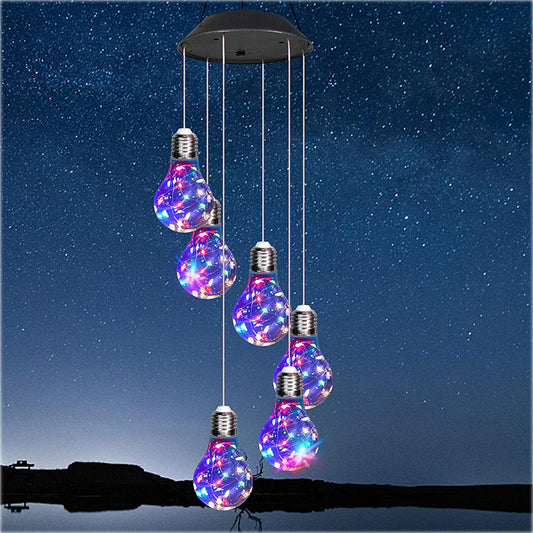 Buntes LED-Solar-Glühbirnen-Windspiel