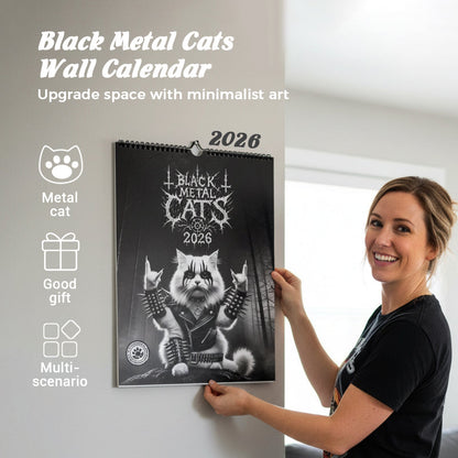 😼 60 % Rabatt!  💗 Metal Cat Kalender 2026: 12 Monate lang geheimnisvolle Katzen! 🤘📅