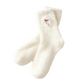 Plüschige Mink-Socken für Damen mit Schleifenstickerei