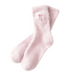 Plüschige Mink-Socken für Damen mit Schleifenstickerei