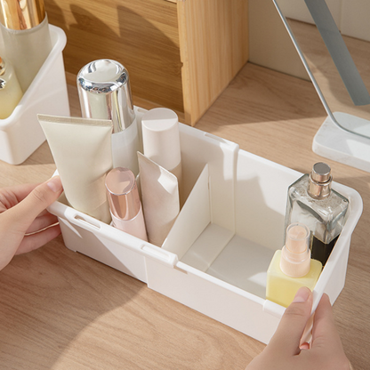 Verstellbare Aufbewahrungsbox für Kosmetikartikel für den Schreibtisch