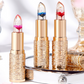 Feuchtigkeitsspendender Lippenstift mit jellyartiger Textur, der sich je nach Temperatur farblich verändert