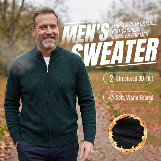 Vorteilspaket: Warmer und bequemer Strickcardigan für Herren + Hemd