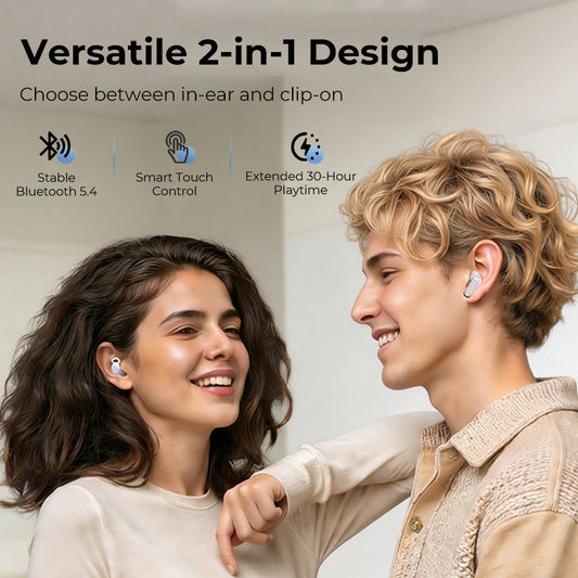 2-in-1-Clip-On- und In-Ear-Funkkopfhöre