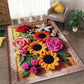 💐Absorbierende, rutschfeste, gestrickte Bodenmatte mit Blumenmuster✨