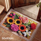 💐Absorbierende, rutschfeste, gestrickte Bodenmatte mit Blumenmuster✨