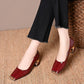 👠✨ Damen Snake-Print Metallic Slip-On Schuhe – Elegante Blockabsatz Pumps, Bequem & Vielseitig für Frühling & Herbst