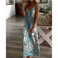 👗JETZT 60 % RABATT!💃Maxikleid für Damen mit Retro-Print und V-Ausschnit✨