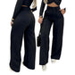 💎 57 % RABATT – NUR 3 TAGE! 💎 Damenhose mit hoher Taille und ausgestelltem Bein – fließender Schnitt, verlängerte Silhouette und knitterfreier Stoff