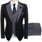 🤵 50% RABATT! ✨ 3-teiliger Herren-Hochzeitsanzug – Kontrast-Design, Slim-Fit & Elegant – Für Hochzeit, Business & Events, S-4XL