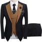 🤵 50% RABATT! ✨ 3-teiliger Herren-Hochzeitsanzug – Kontrast-Design, Slim-Fit & Elegant – Für Hochzeit, Business & Events, S-4XL