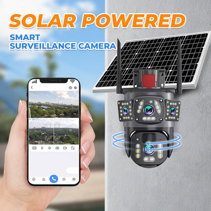 🔥10-fach-Zoom, 3 Objektive, 6K, 9 MP, kabellose WLAN-Außenüberwachungskamera – 360° PTZ, IP66 wasserdicht, Farb-Nachtsicht, 2-Wege-Kommunikation und Bewegungserkennung