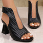 👡✨ Elegante Peep-Toe-Sandalen mit Blockabsatz – Verstellbarer Riemen für optimalen Sitz 👗💃 Ideal für lange Sommerabende, Hochzeit oder Büro