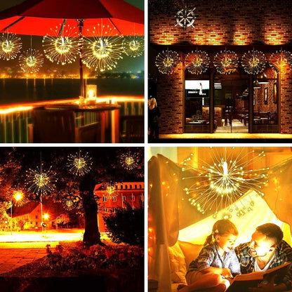💎 -50% SOLAR FIREWORK LIGHT STRING! 💎 280 Warm White LEDs, 8 Modes & Remote Control – Waterproof Dandelion Design for Garden, Party & Patio