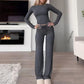 2-teiliges Set aus lässigem Oberteil und Hose für Dame