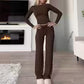 2-teiliges Set aus lässigem Oberteil und Hose für Dame
