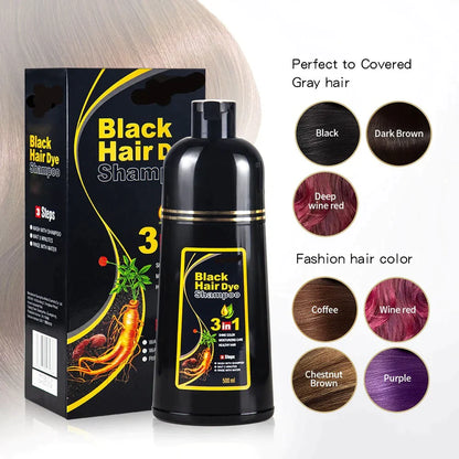 🎉2024 New Year Sale🎁3-IN-1 BLACK HAIR DYE SHAMPOO (AYURVEDIC NO SIDE EFFECT)